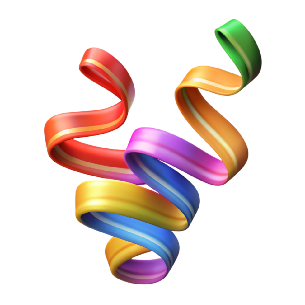 magnificent rustic Colorful Party Streamers Wavy Design Cutout detailed png