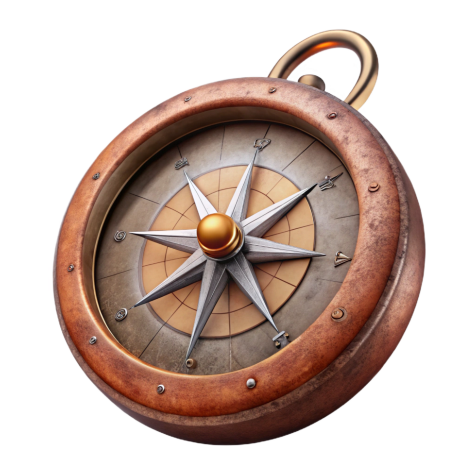 vibrant modern Compass Navigation Tool Isolated 4K png