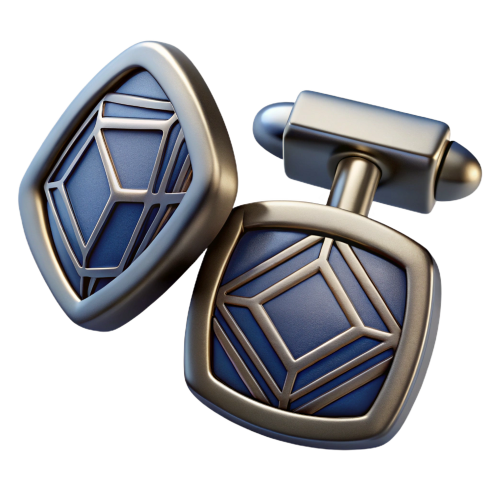 extraordinary vintage Cufflinks with Geometric Design Isolated authentic png