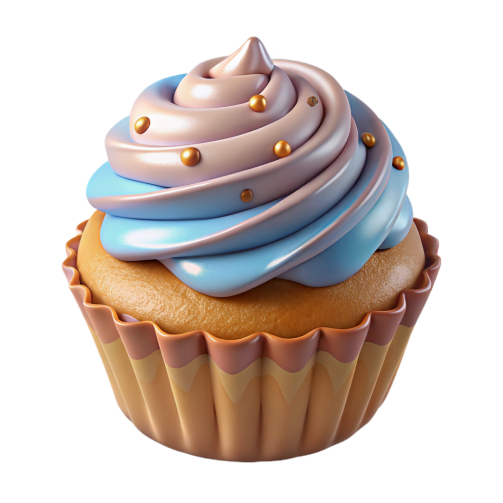 serene rustic Cupcake with Frosting Cutout premium png