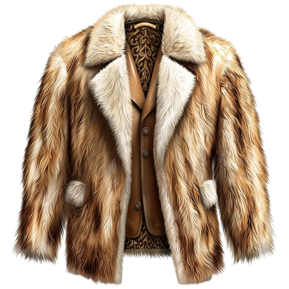 Luxurious fur coat with a warm texture png