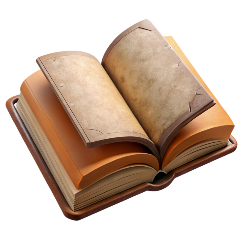 serene abstract Open Art Book with Blank Pages Cutout Top Angle high quality png