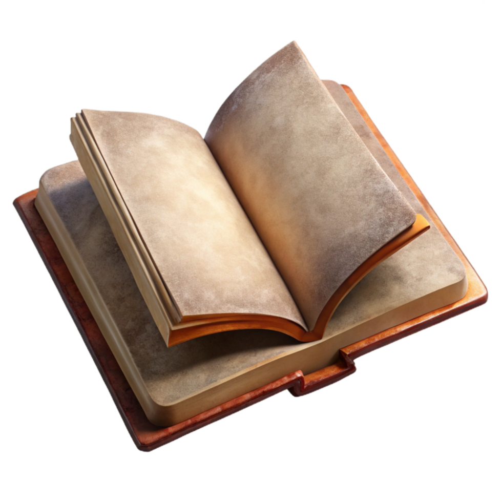 serene minimalist Open Art Book with Blank Pages Cutout Top Angle high resolution png