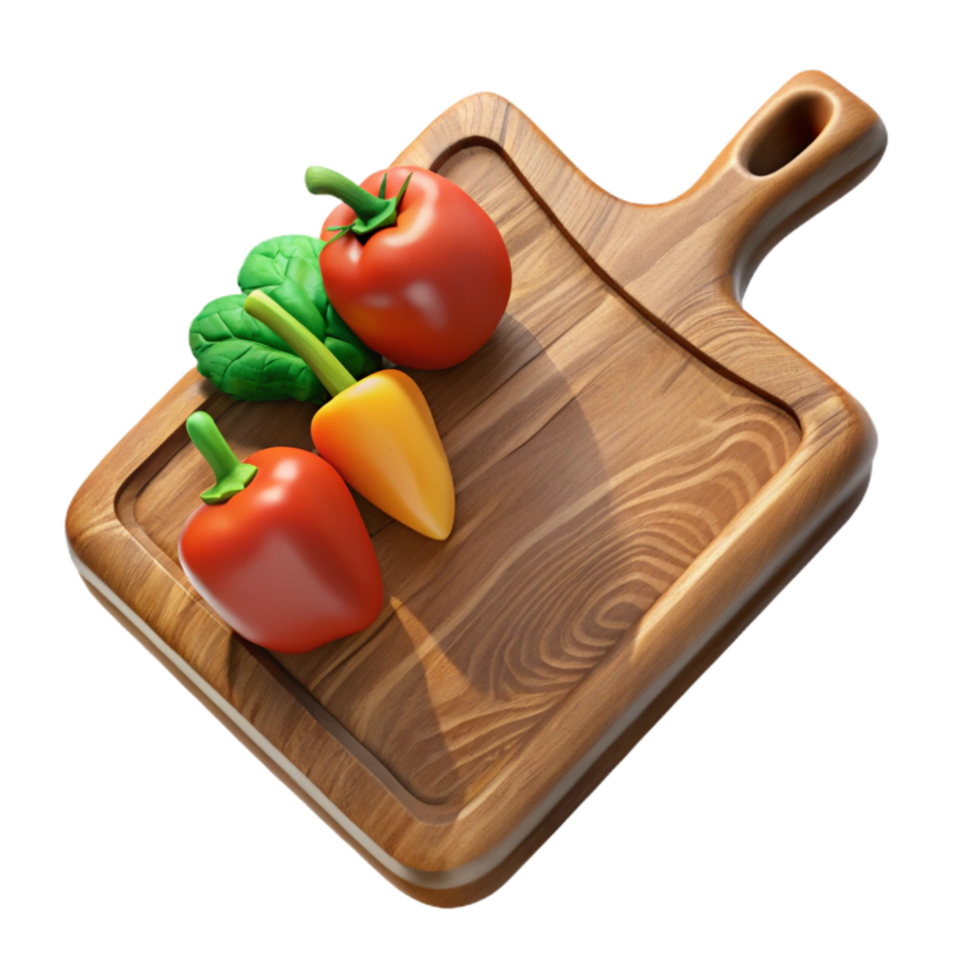 serene modern Cutting Board with Vegetables Cutout high quality png