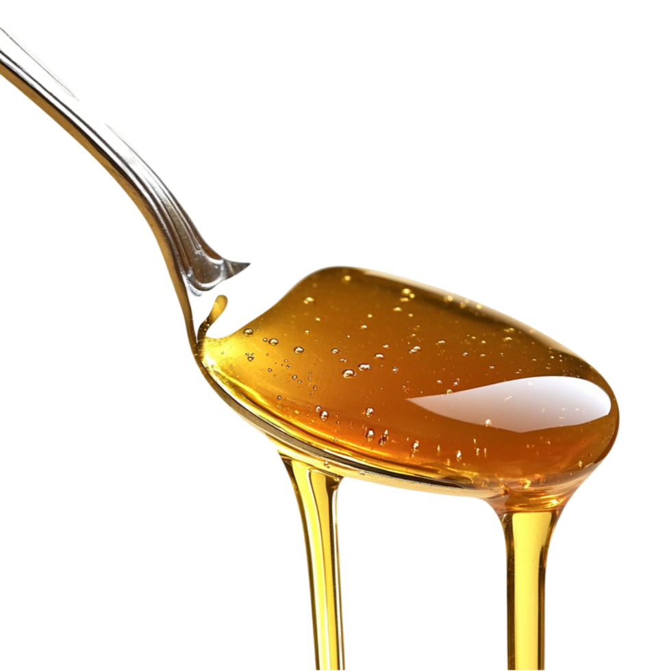 Spoon dripping with golden honey png