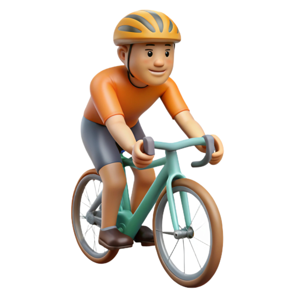 magnificent artistic Cyclist in Motion Front View Cutout genuine png