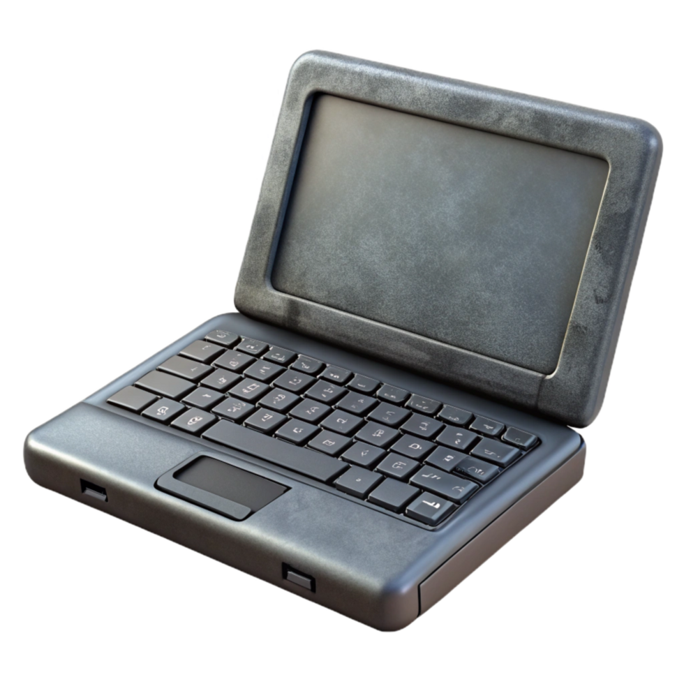serene vintage Dark Gray Laptop Keyboard Isolated Image professional png