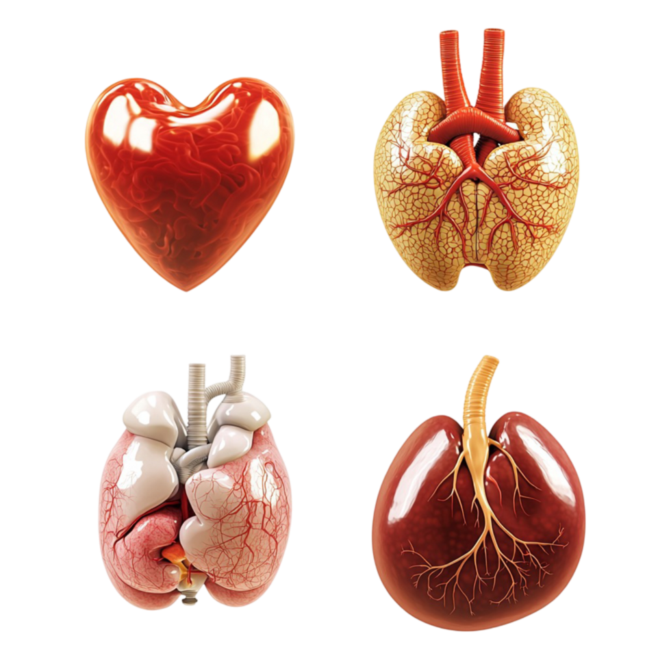 Anatomical human organs with realistic details png