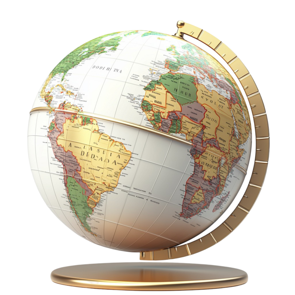 globe with a golden base png