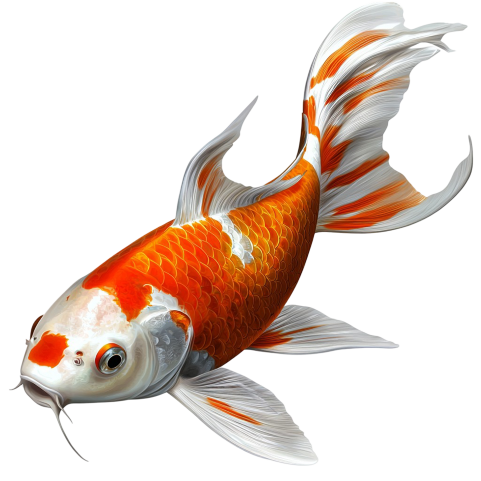 Vibrant koi fish swimming in clear water png