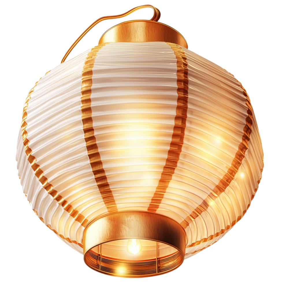 Glowing paper lantern with a warm light png