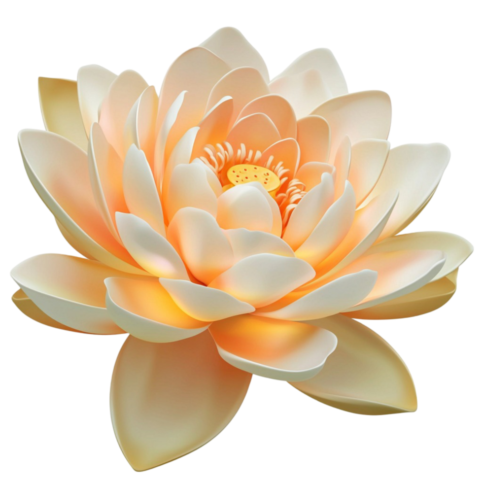 Glowing lotus flower with delicate petals png