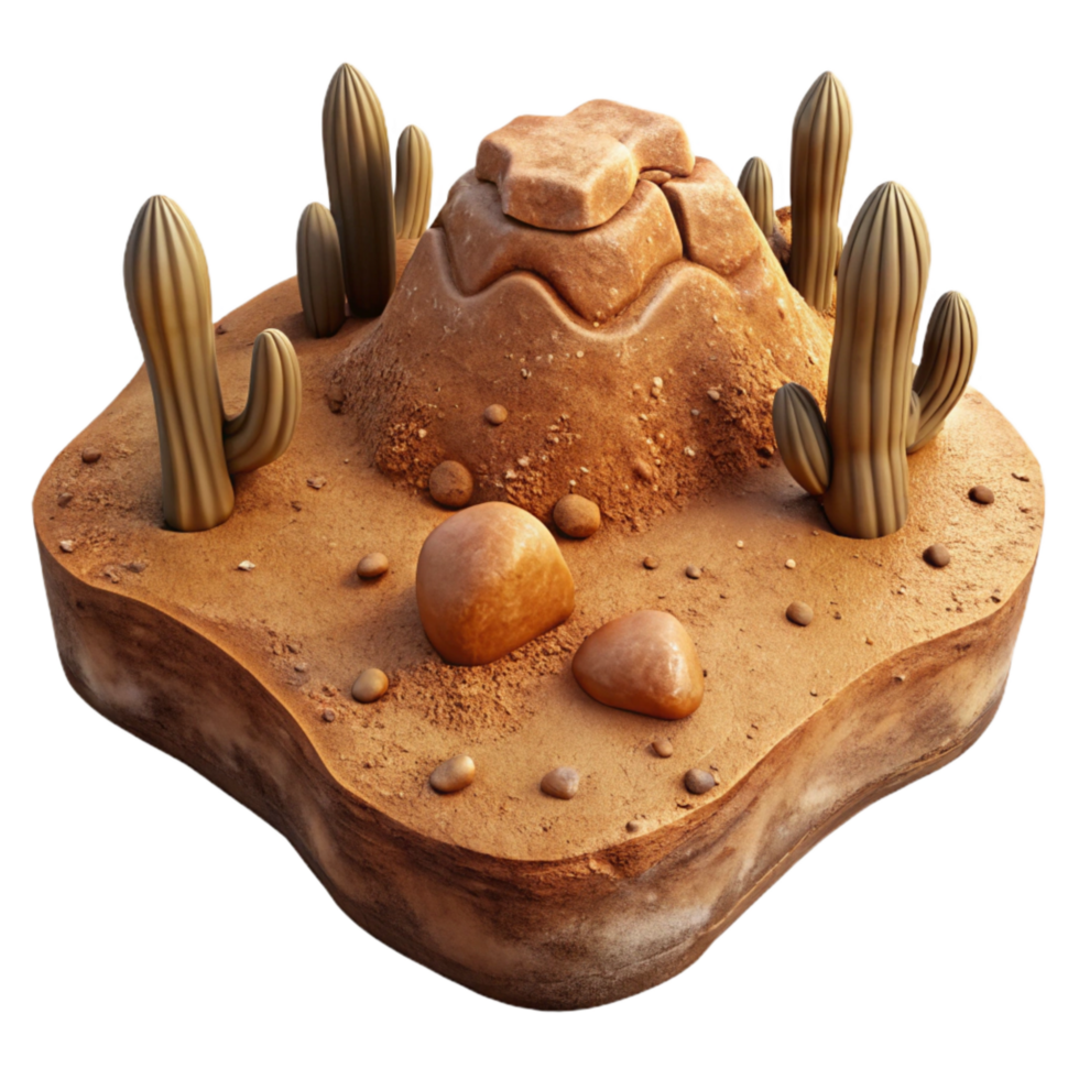 magnificent modern Desert Landscape with Sand Dunes Isolated Element professional png