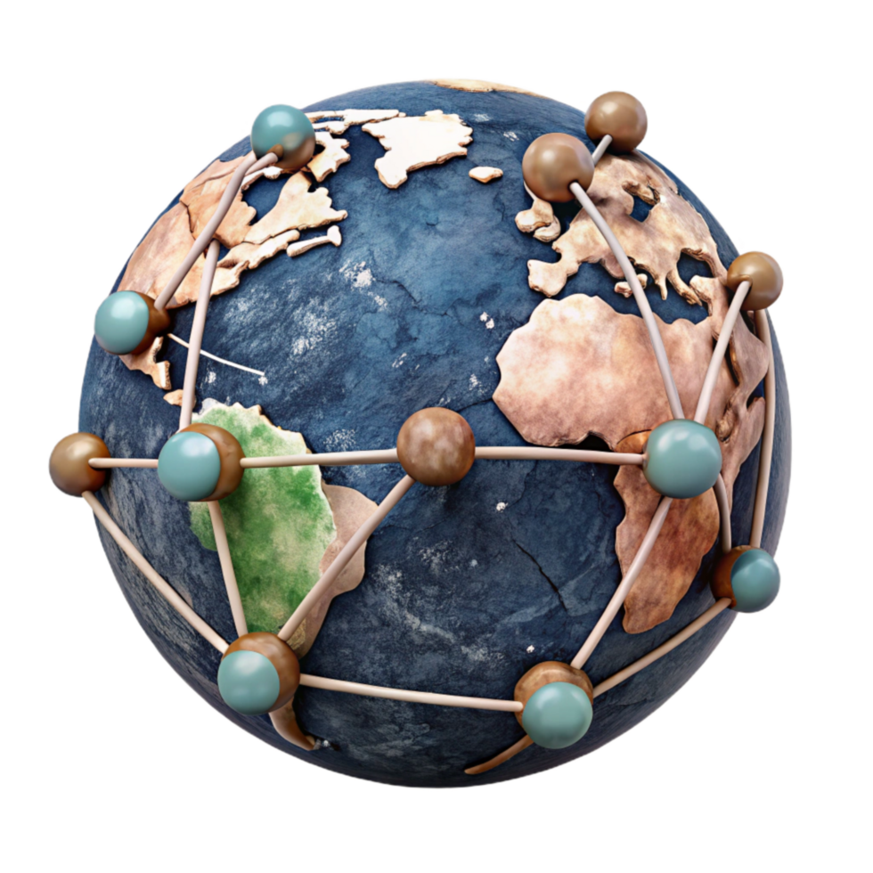extraordinary classic Digital World Map with Network Connections Cutout genuine png
