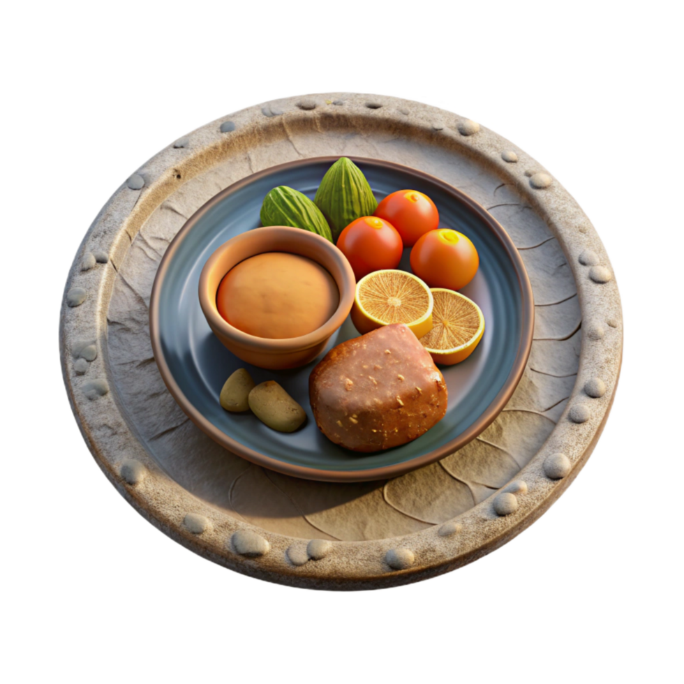 wonderful modern Dinner Plate with Food Isolated high quality png