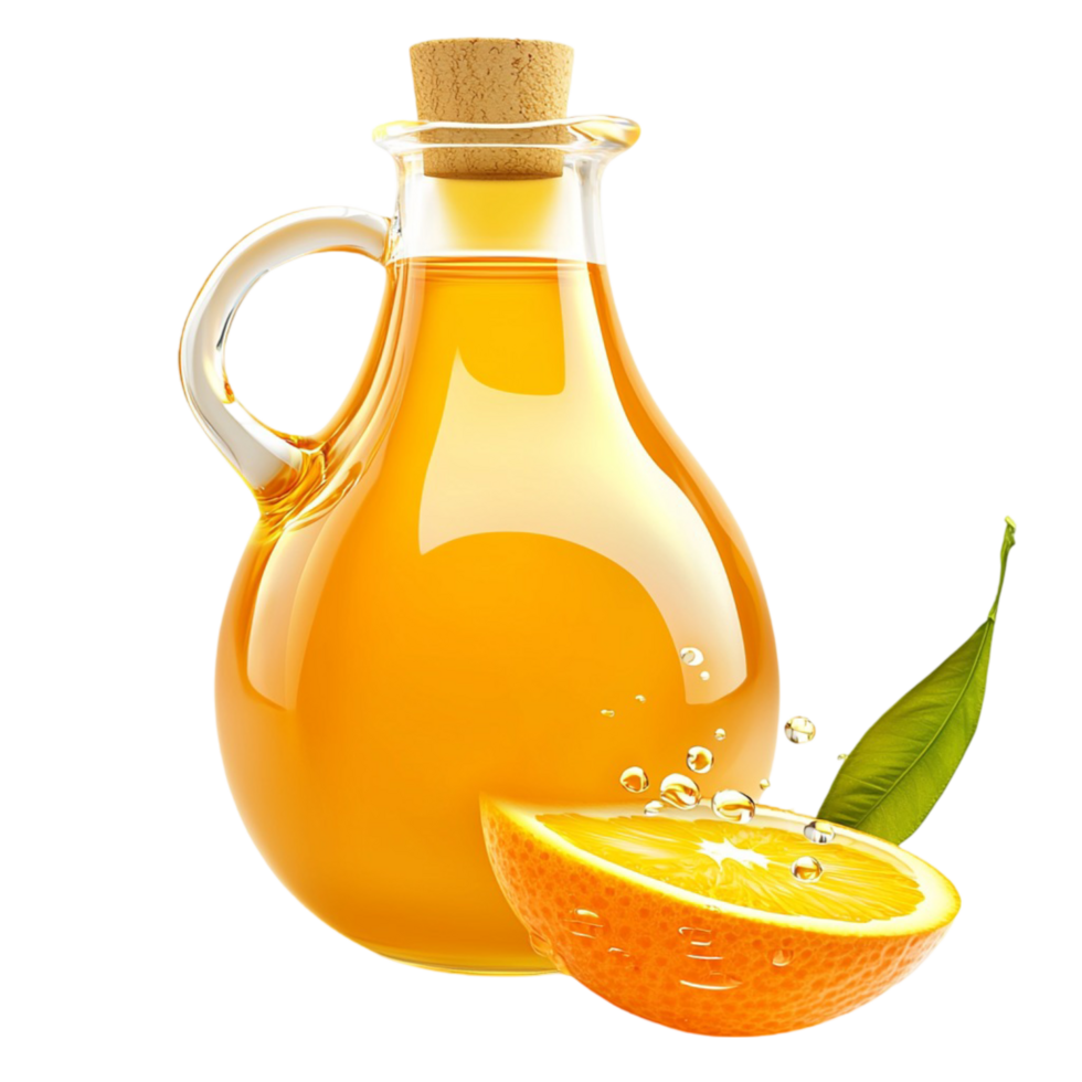 orange juice in a glass bottle with a cork png