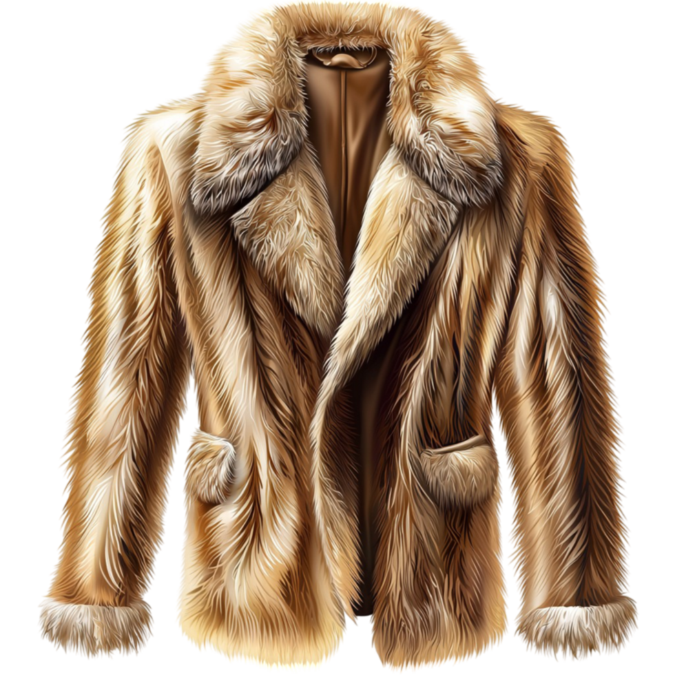Luxurious fur coat with a texture png