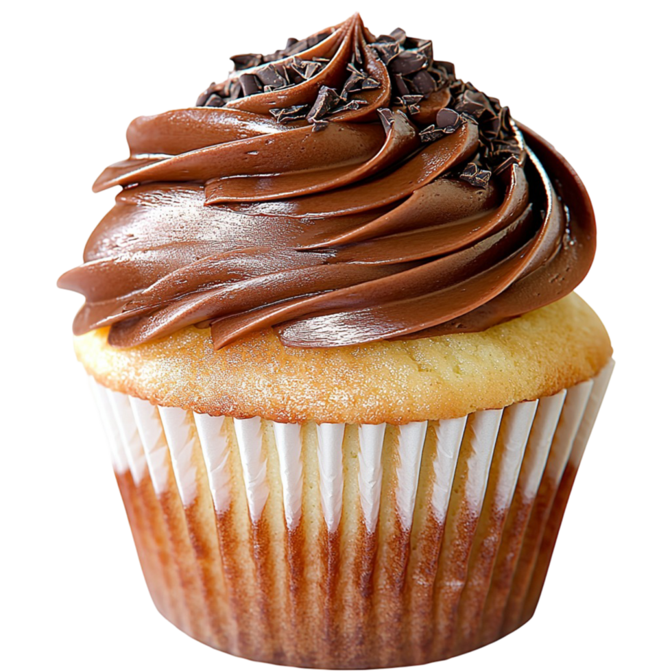chocolate cupcake with creamy frosting png