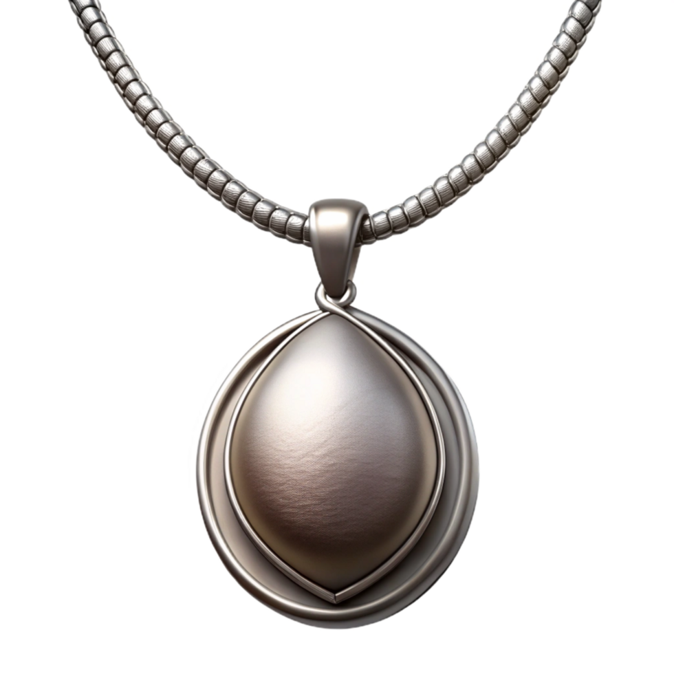 impressive traditional Elegant Silver Necklace with Pendant Isolated high resolution png