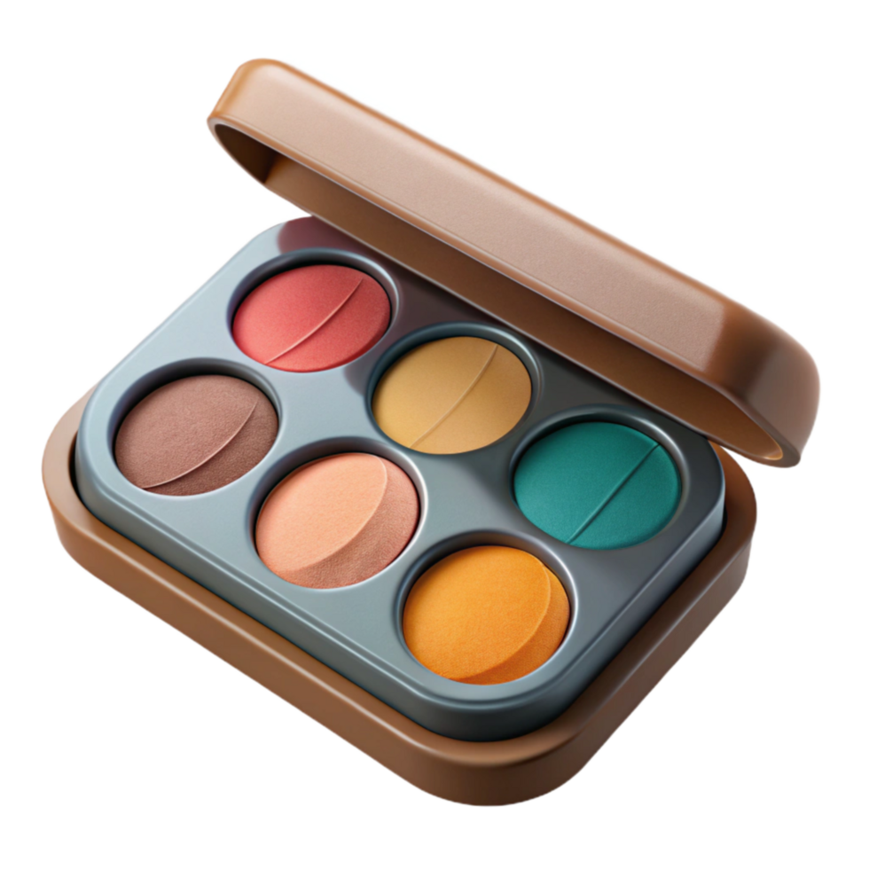 extraordinary abstract Eyeshadow Palette Cutout with Multiple Colors 4K png