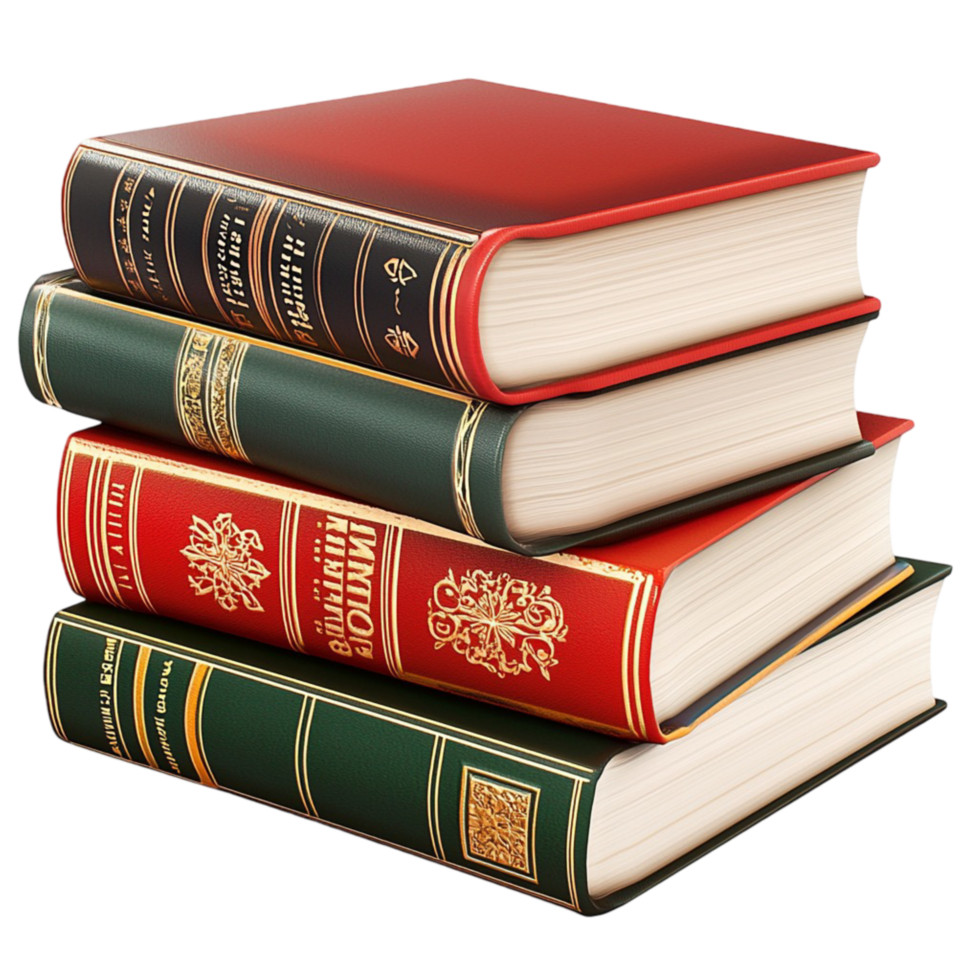 Stack of hardcover books png