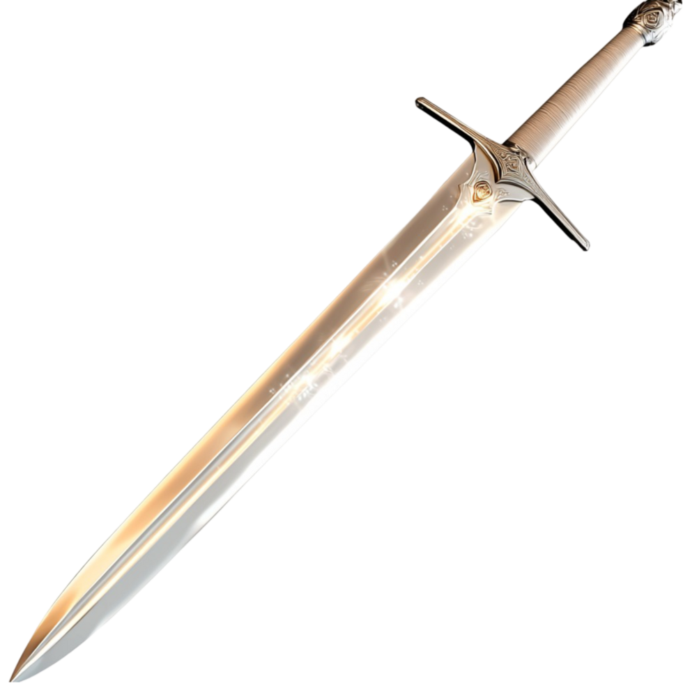 Shiny golden sword with a sharp blade png