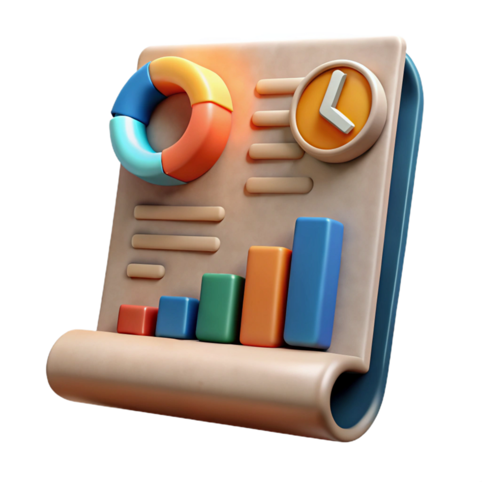 wonderful contemporary Financial Report with Charts Isolated genuine png