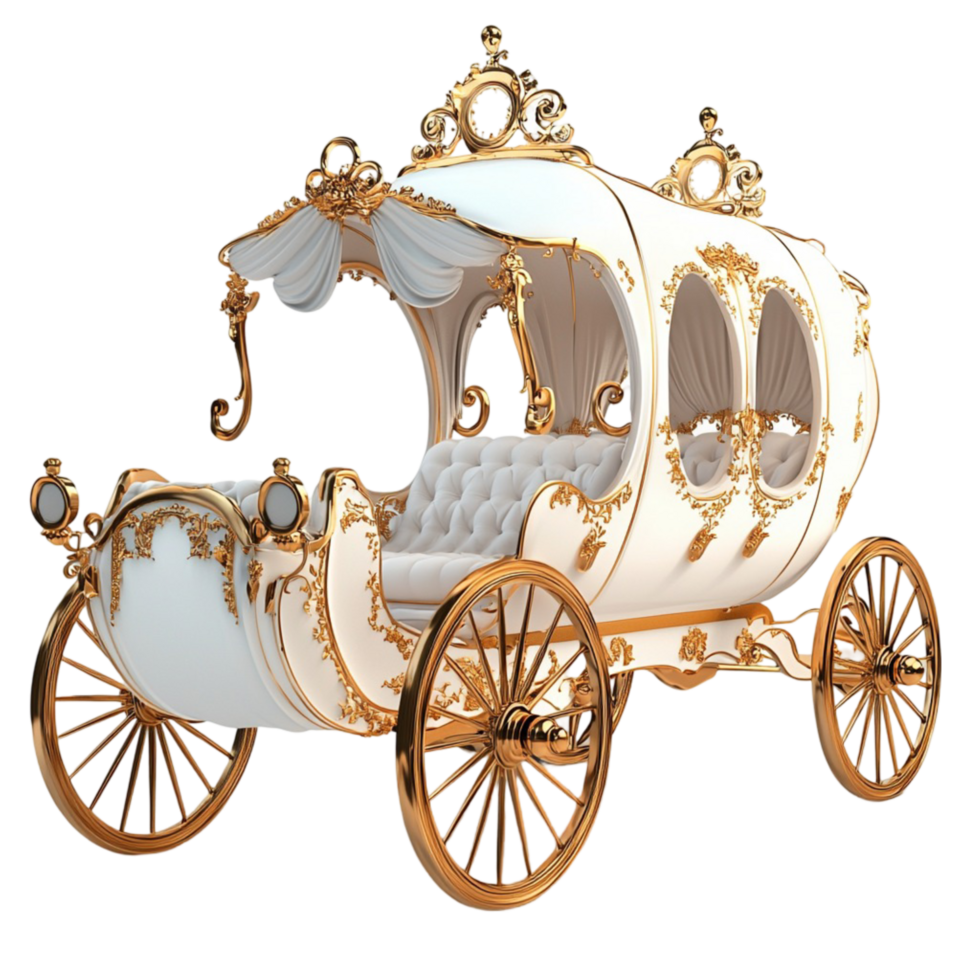 Luxurious royal carriage with a fairytale charm png