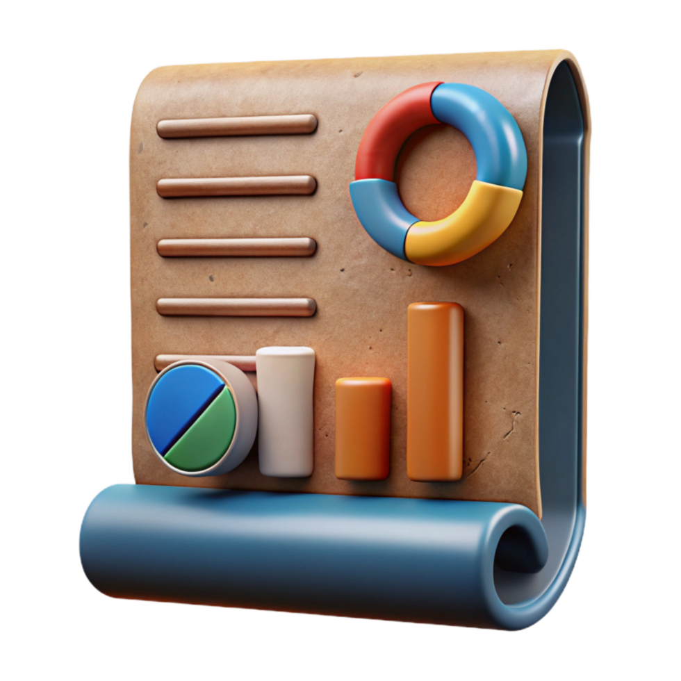 dramatic abstract Financial Report with Charts Isolated original png