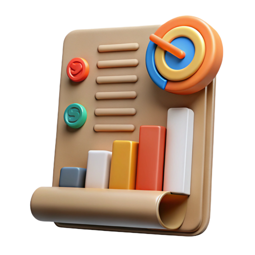 wonderful creative Financial Report with Charts Isolated detailed png