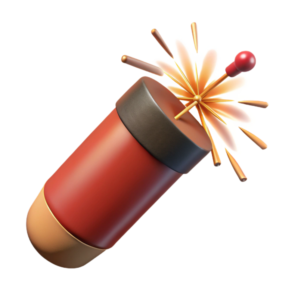 vibrant modern Firecracker Exploding Sparks Flying Cutout exclusive png