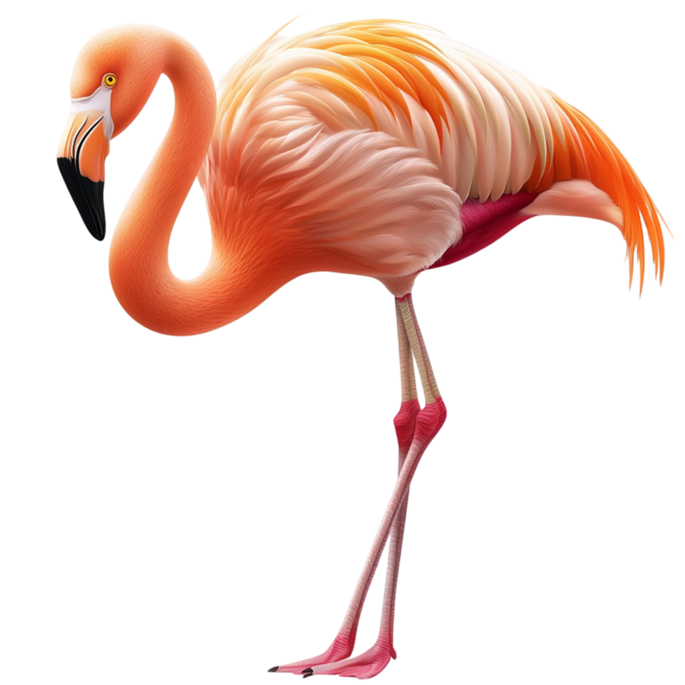 Flamingo standing gracefully on one leg png