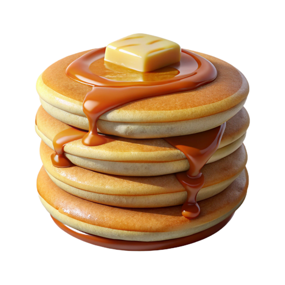 beautiful traditional Fluffy Pancake Stack with Syrup Isolated exclusive png