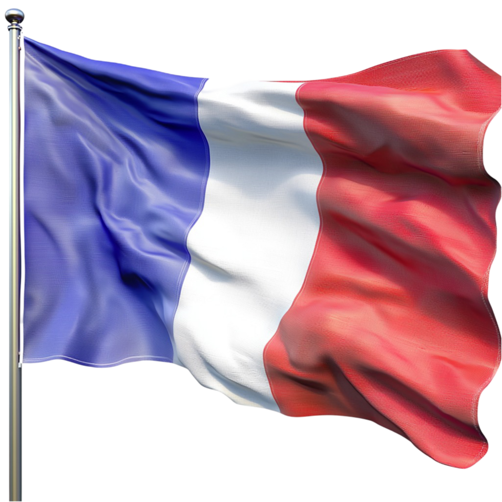 French flag waving proudly in the breeze png