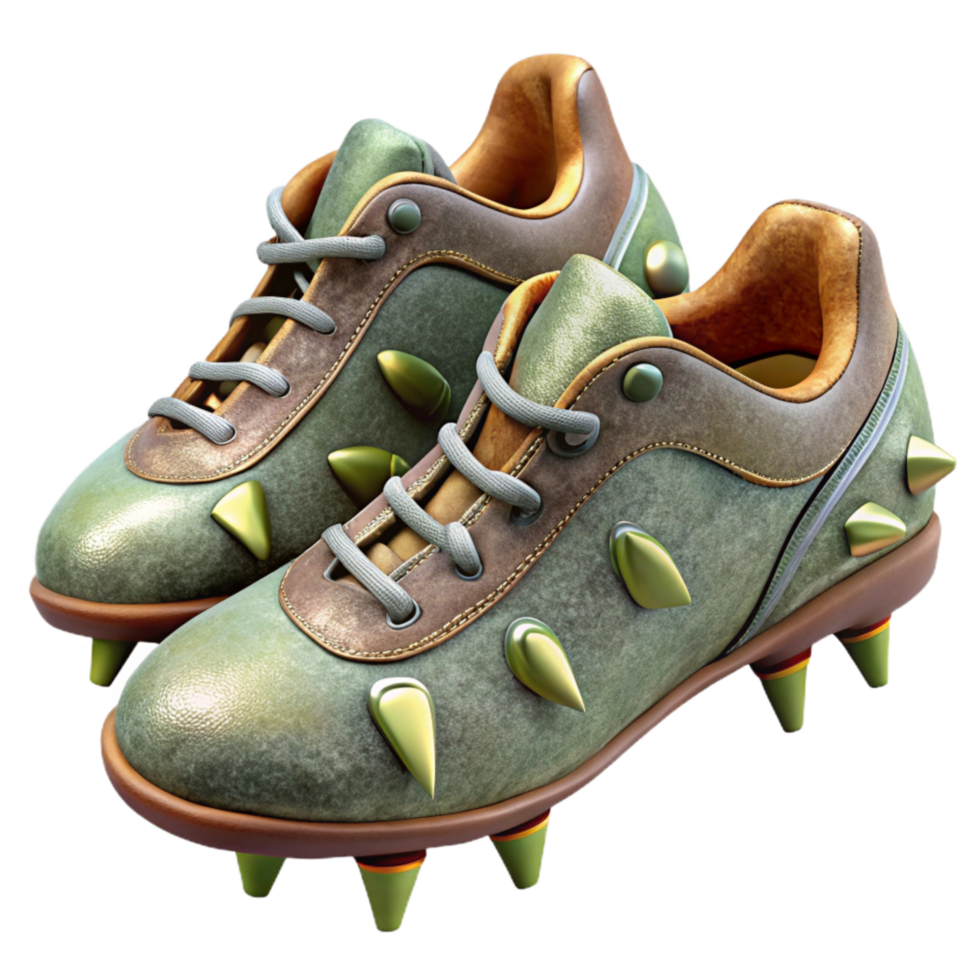 vibrant classic Football Cleats Metal Spikes Isolated 4K png