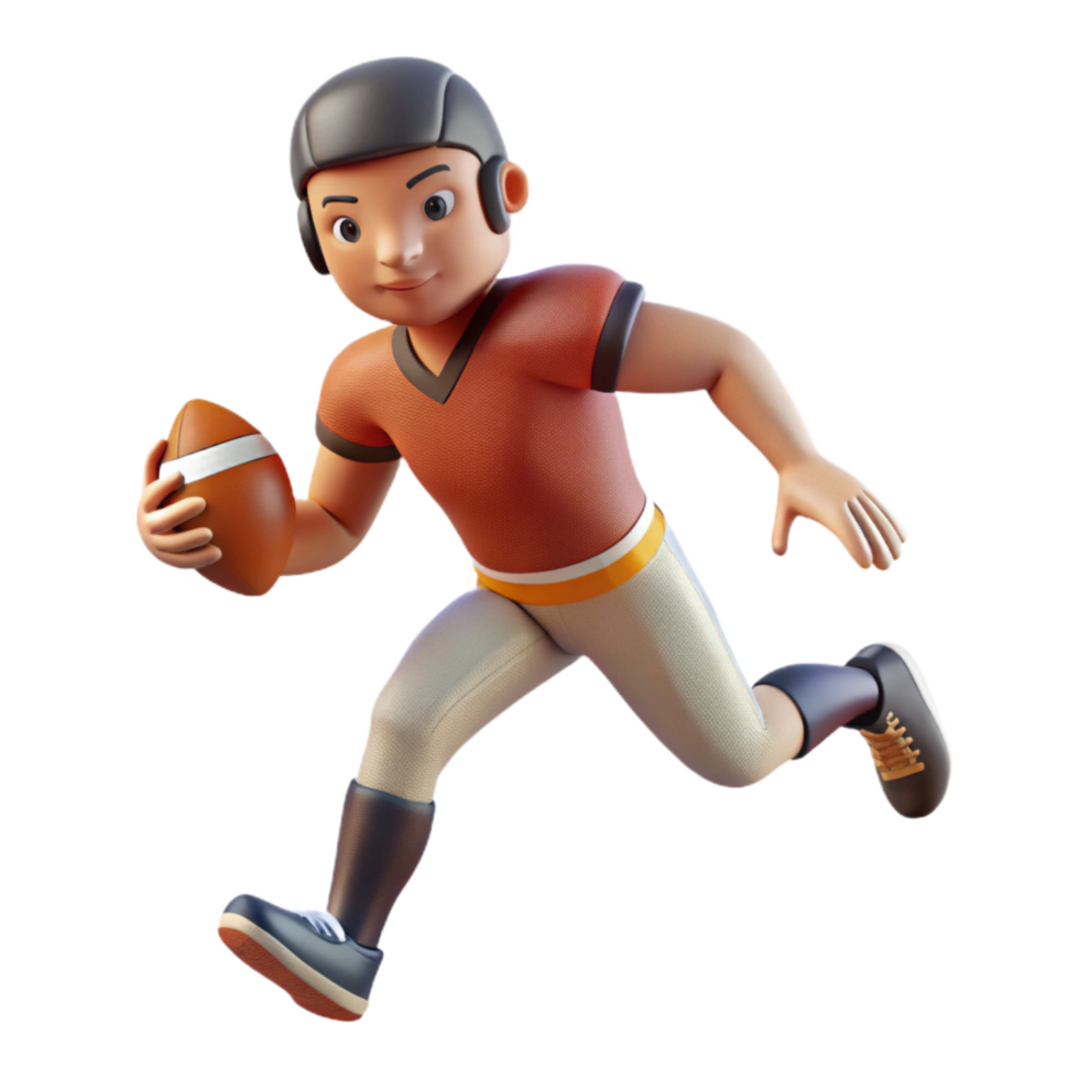 serene creative Football Player Running with Ball Cutout original png