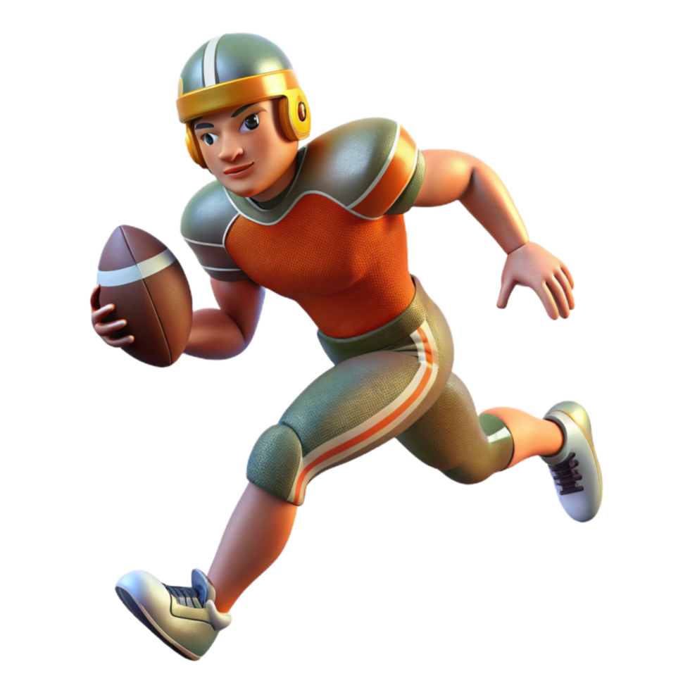 magnificent abstract Football Player Running with Ball Cutout detailed png