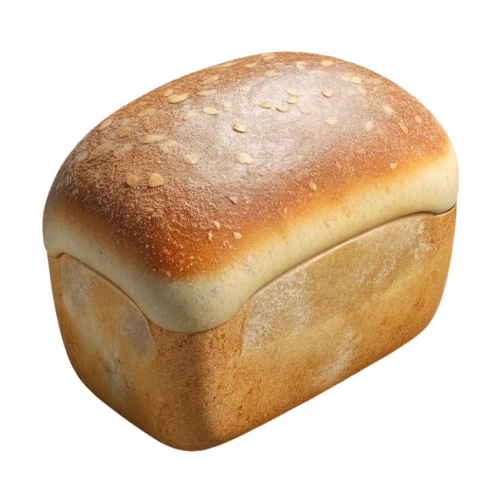 dramatic artistic Freshly Baked Bread Loaf Isolated on White authentic png