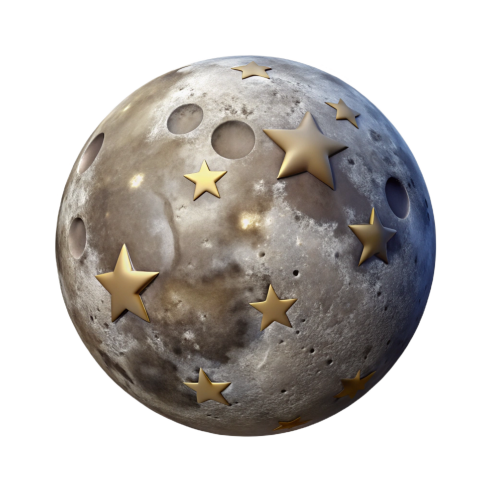 serene abstract Full Moon with Stars Transparent professional png