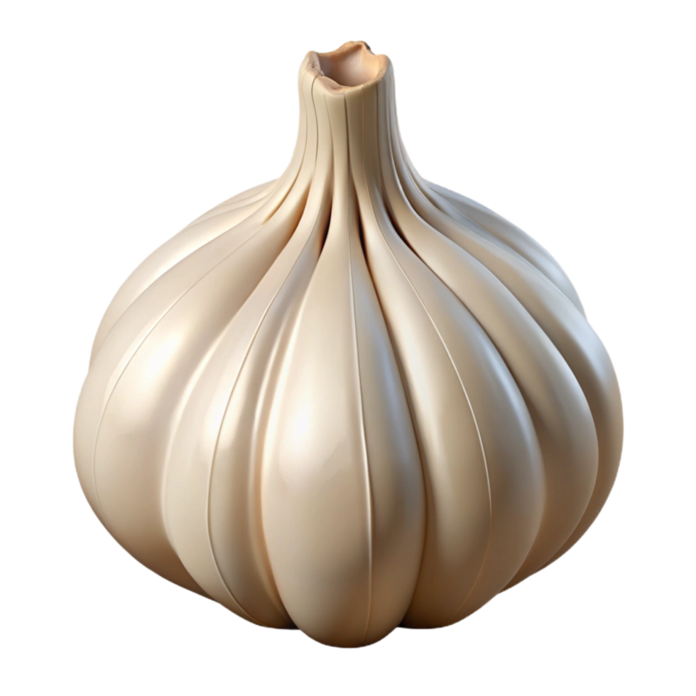 serene artistic Garlic Bulb Isolated with Cloves premium png
