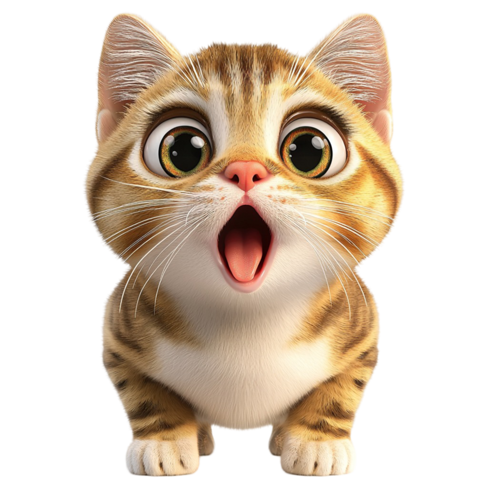 Adorable kitten with a surprised expression png