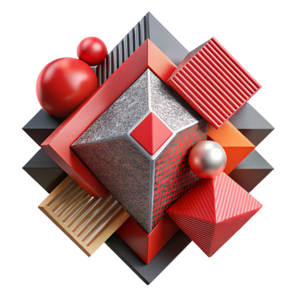 impressive modern Geometric Abstract Technology Background with Red Accents Cutout exclusive png