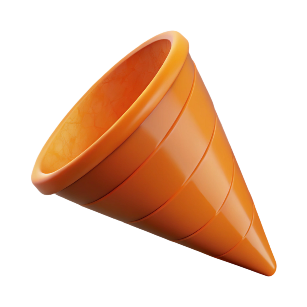 stunning creative Geometric Orange Cone Isolated with d Shape premium png