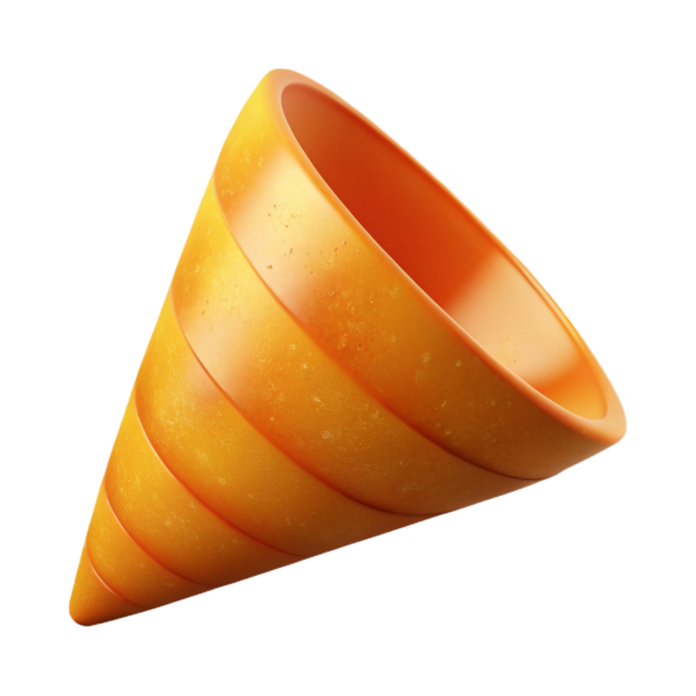 elegant classic Geometric Orange Cone Isolated with d Shape exclusive png