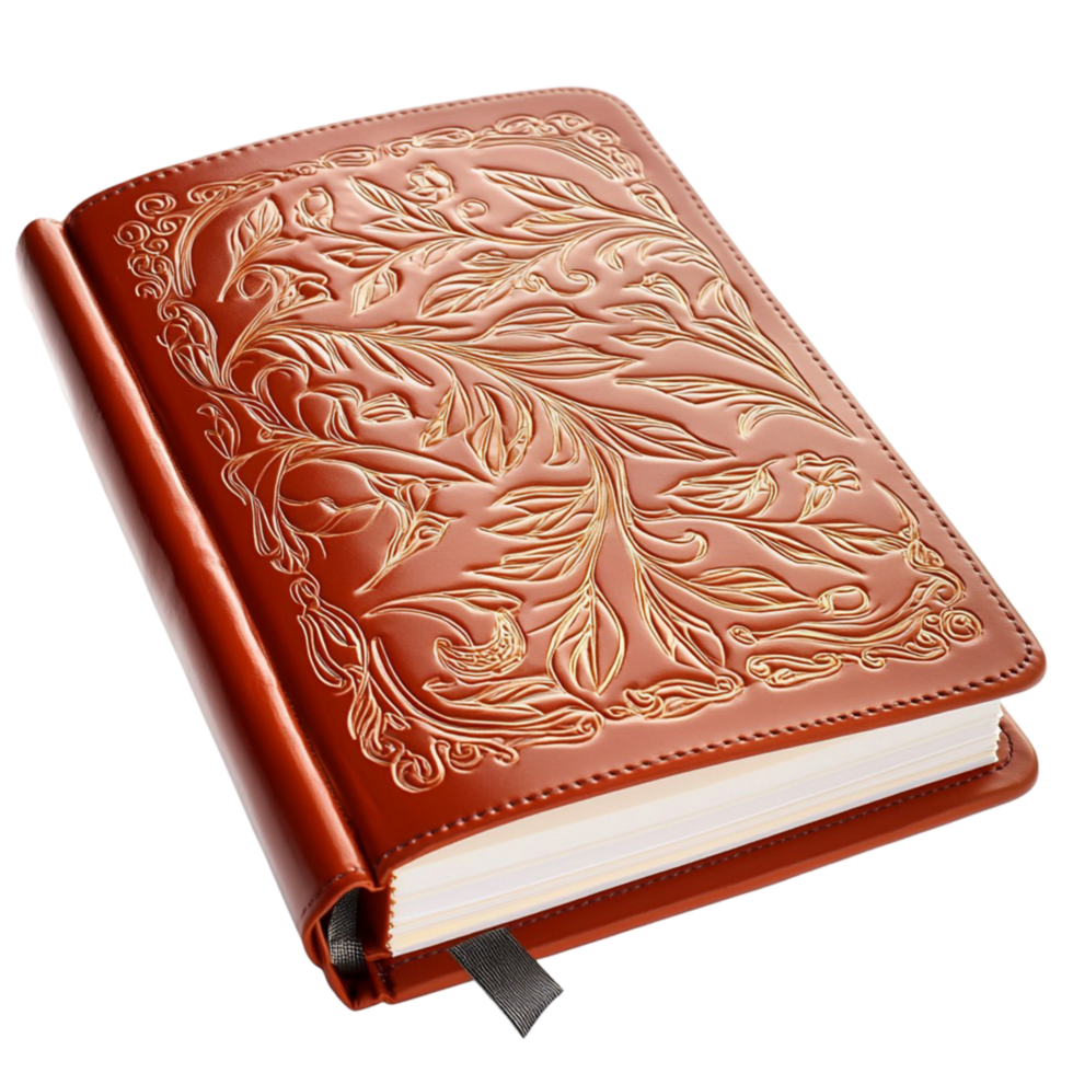 bound journal with intricate embossed patterns png