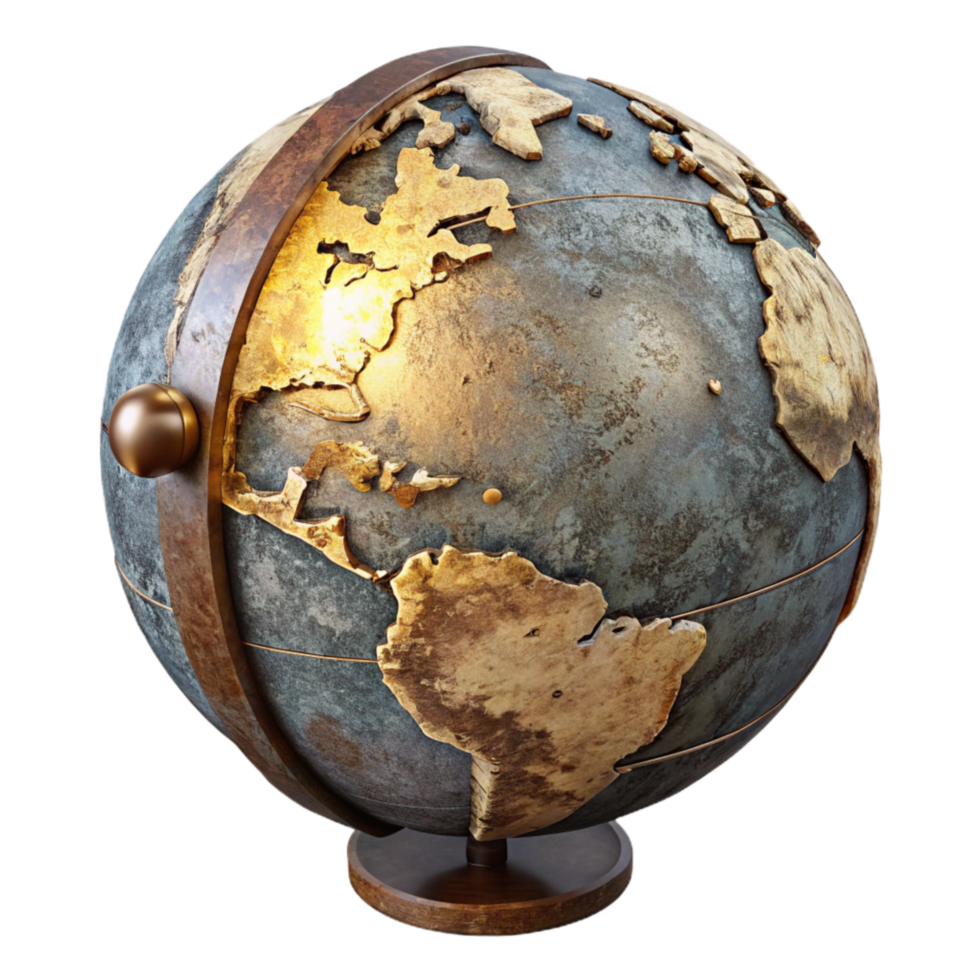 beautiful modern Globe with Illuminated Continents Cutout exclusive png