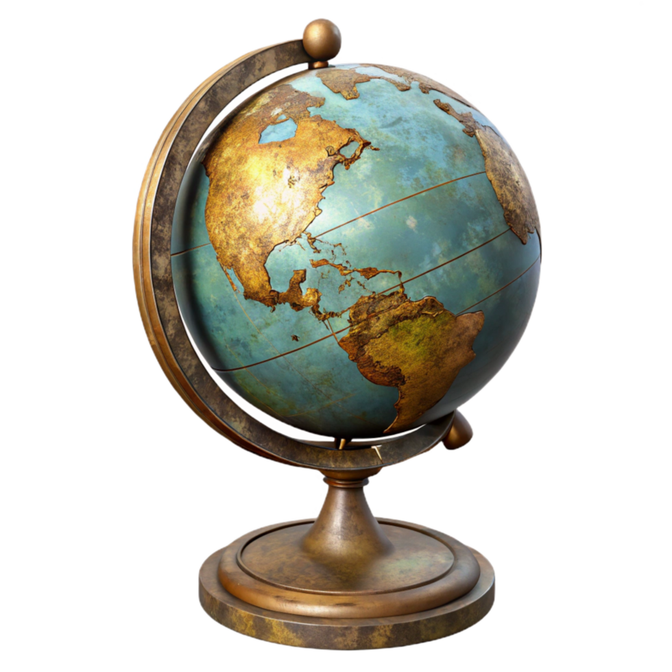 serene modern Globe with Stand Isolated on White Background Cutout high resolution png