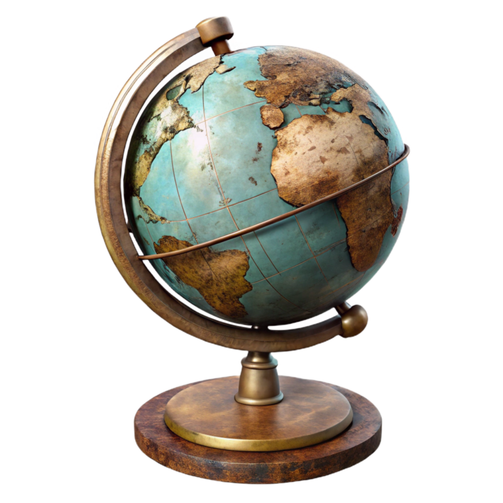 stunning abstract Globe with Stand Front View Isolated premium png