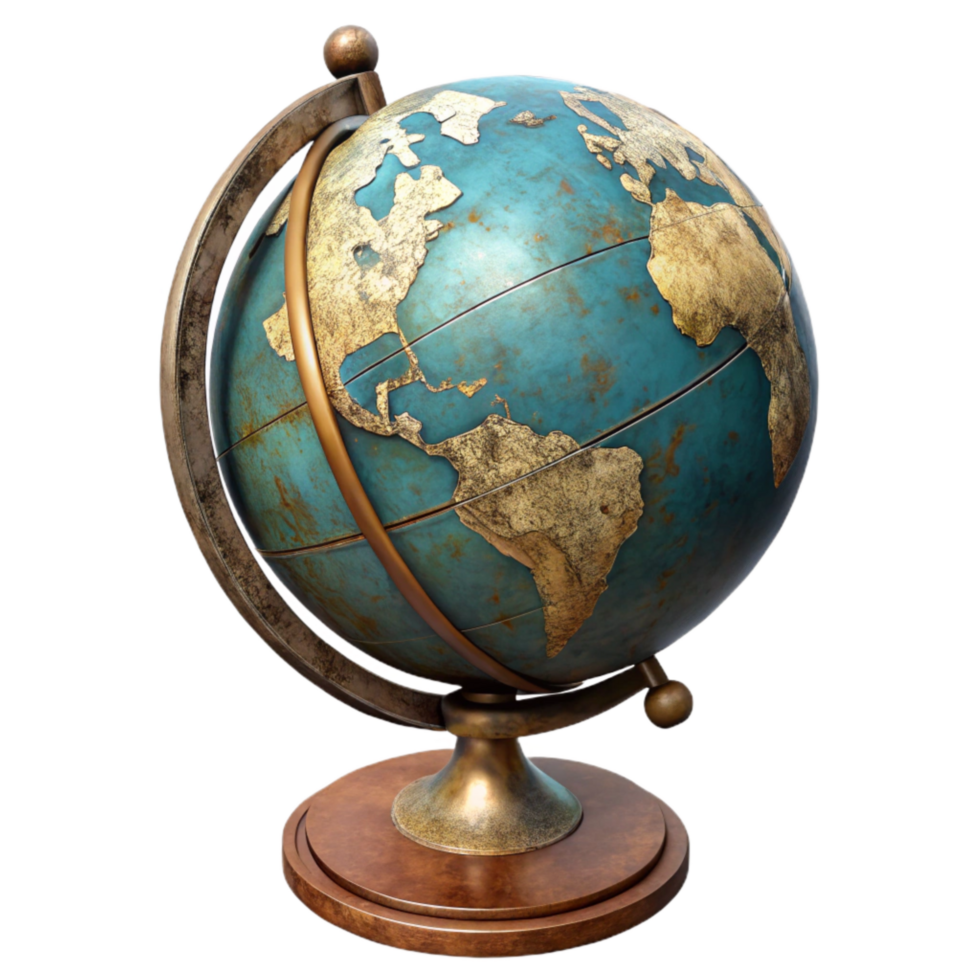 magnificent classic Globe with Stand Front View Isolated high quality png