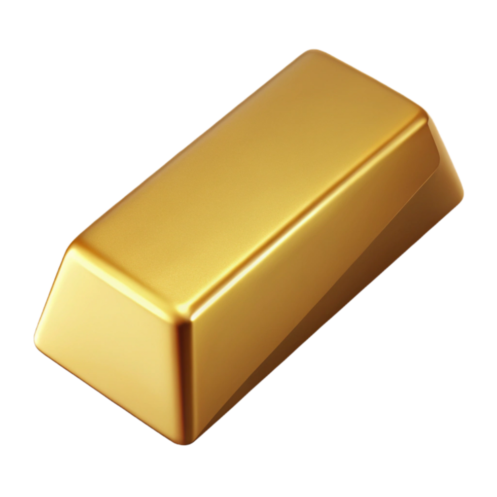 beautiful traditional Gold Bar Angled View Cutout Element detailed png